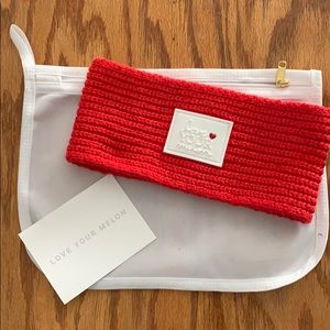 Love Your Melon red knit headband